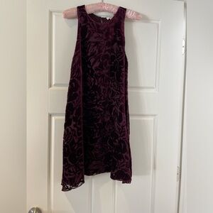 Wilfred Aritzia burgundy trompette silk maroon velvet sleeveless dress